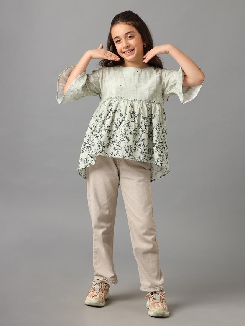 girls round neck floral printed regular top - 21549532 - Zoom Image - 4