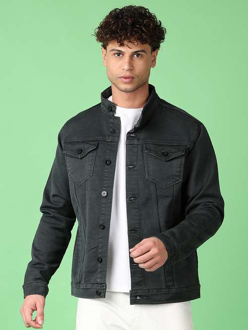 men long sleeves solid denim casual jacket - 21551475 - Very Small Image - 1