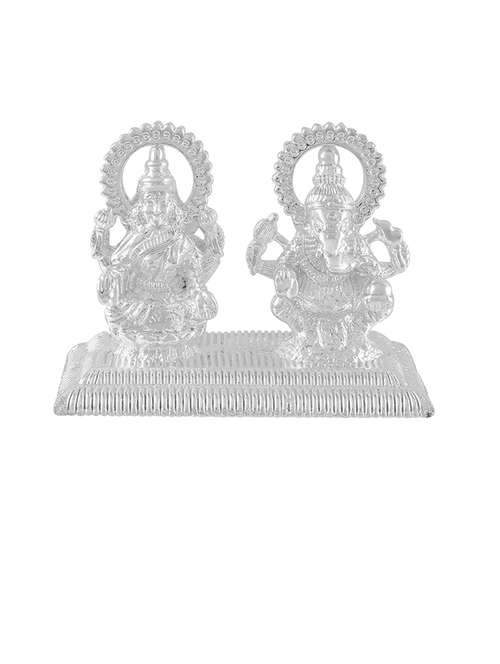 brass non fade silver lakshmi ganesh stand hindu puja item show piece - 21553794 - Very Small Image - 1