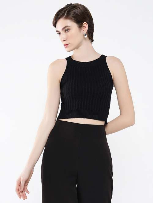 women black solid tank top  - 21554056 - Very Small Image - 1