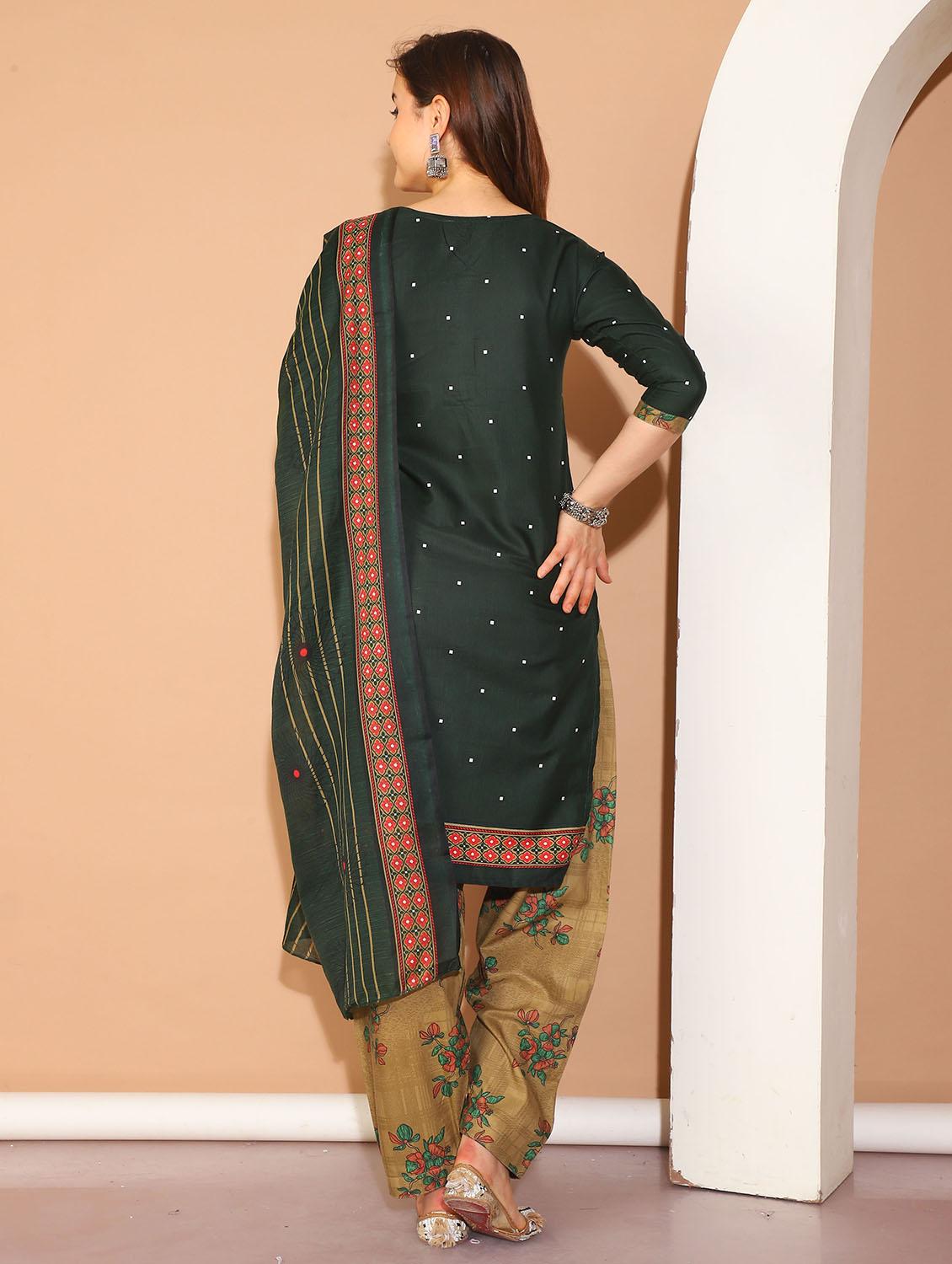 women printed three quarter sleeves suit set - 21558521 - Zoom Image - 3