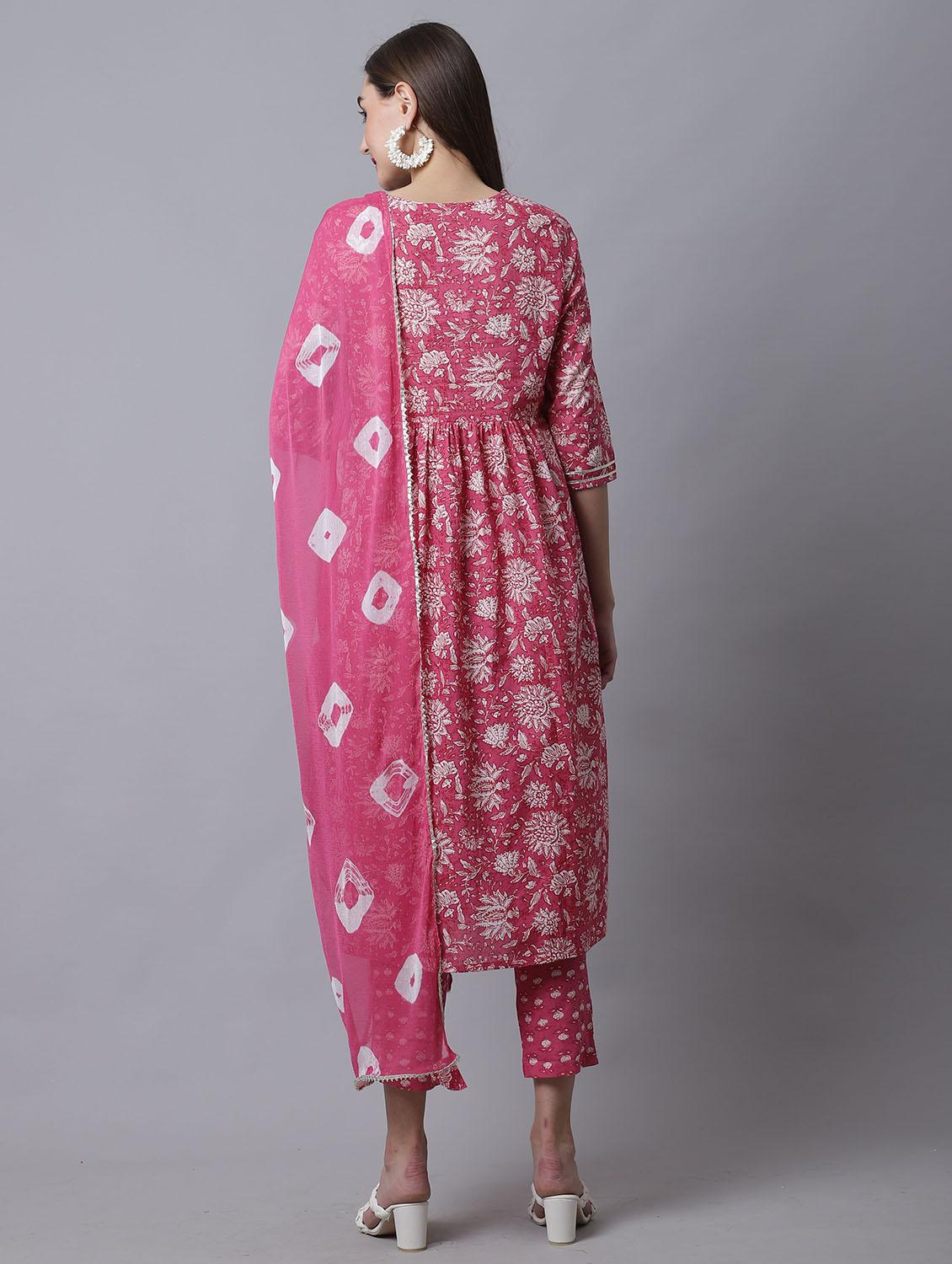 women floral round neck suit set - 21558598 - Zoom Image - 3
