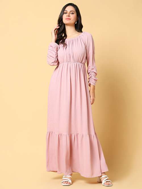 women solid puff sleeve tiered dress - 21562628 - Very Small Image - 1