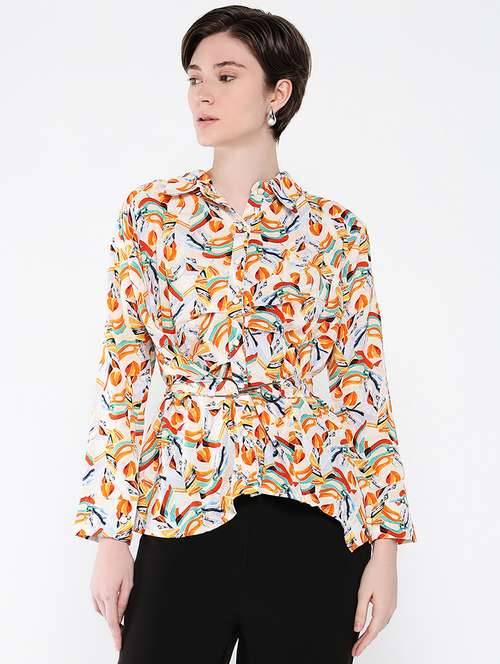 women printed collared shirt style top - 21562762 - Very Small Image - 1