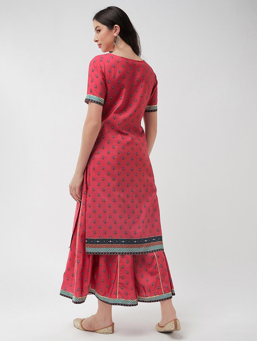 women pink floral kurta sharara set - 21567187 - Zoom Image - 3