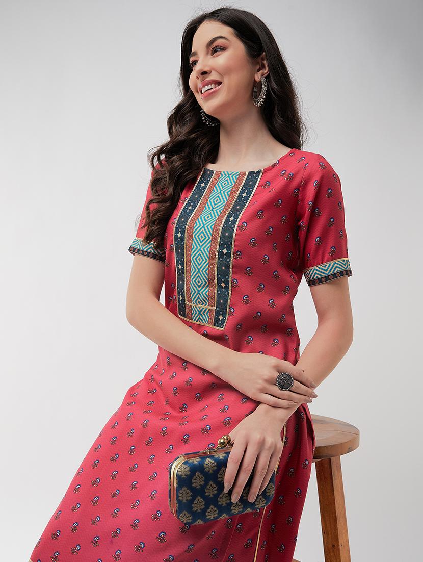women pink floral kurta sharara set - 21567187 - Standard Image - 4