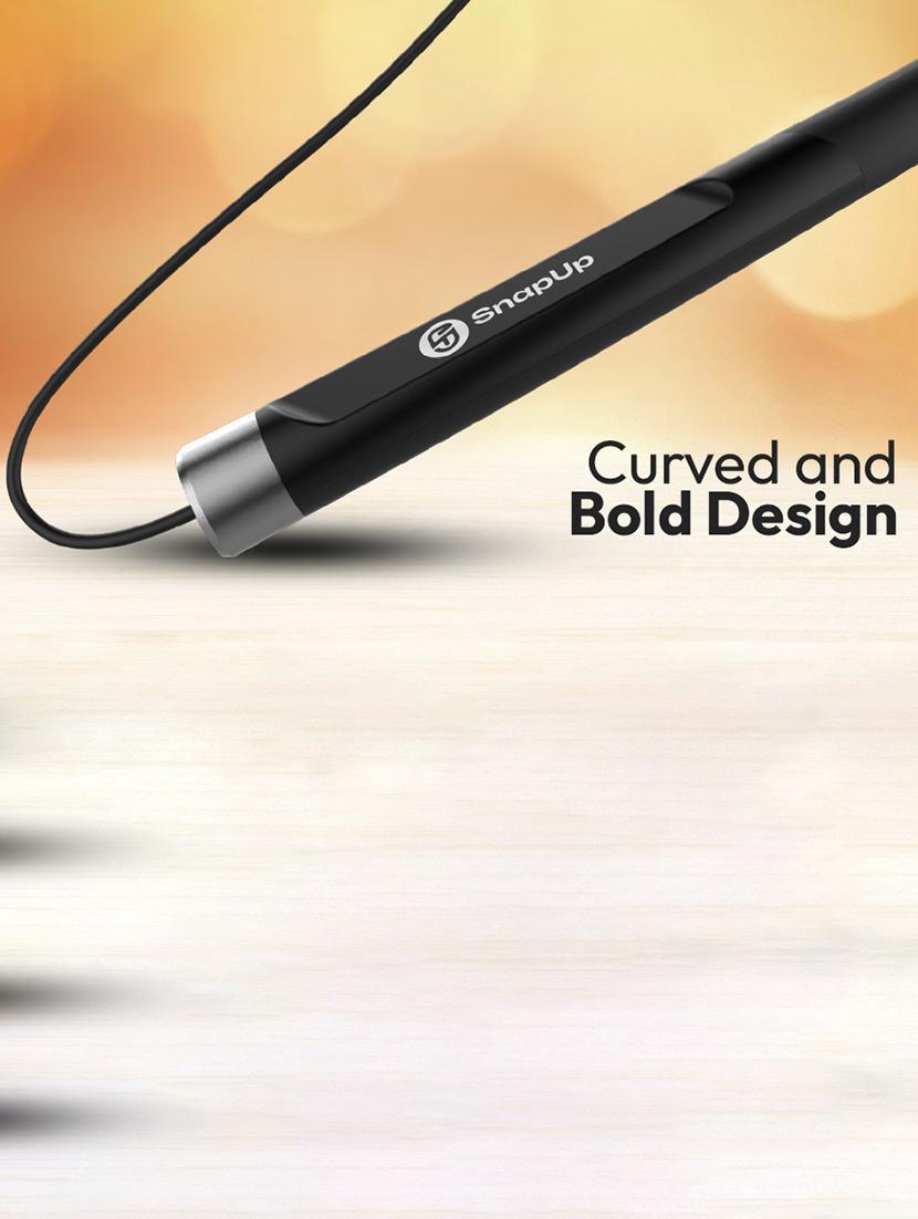 snapup musique bassbeat bluetooth wireless neckband (matte black) - 21568377 - Standard Image - 5