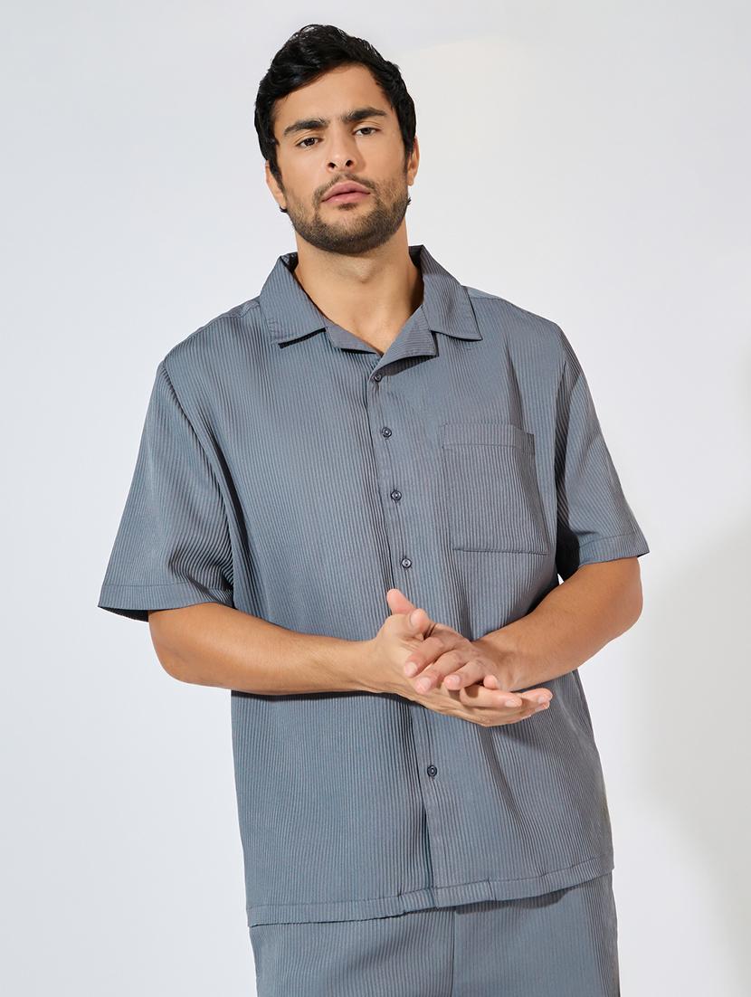 men grey solid co-ord sets - 21569196 - Standard Image - 4