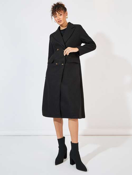 women full sleeve solid overcoat  - 21571513 - Very Small Image - 1