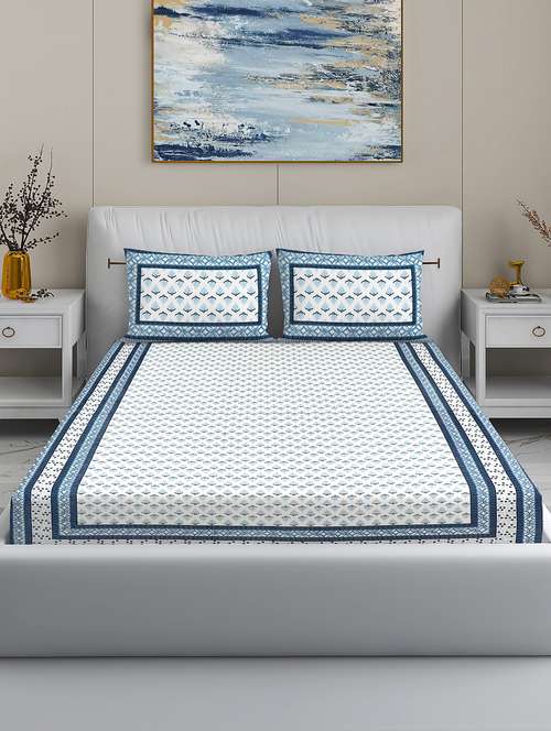 modefe 144 tc cotton 1 king bedsheet with 2 pillow covers - 21571536 - Very Small Image - 1