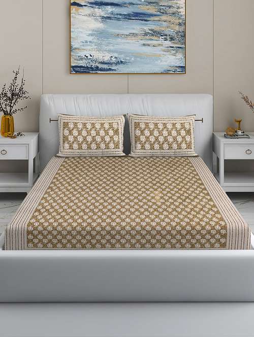 modefe 144 tc cotton 1 king bedsheet with 2 pillow covers - 21571540 - Very Small Image - 1