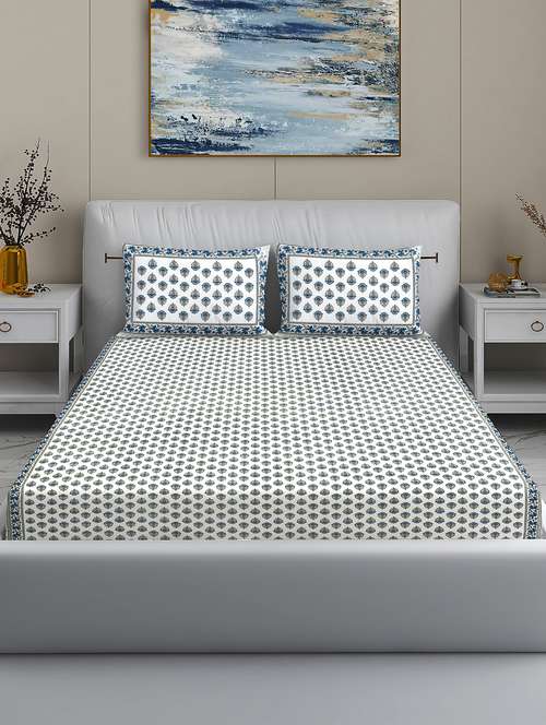 modefe 144 tc cotton 1 king bedsheet with 2 pillow covers - 21571553 - Very Small Image - 1