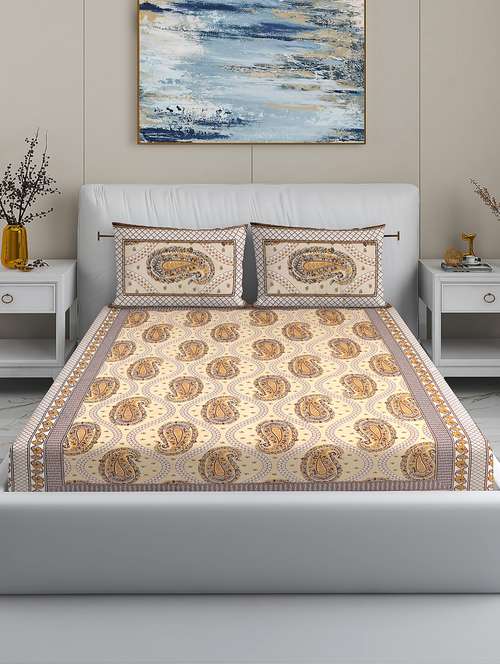 modefe 144 tc cotton 1 king bedsheet with 2 pillow covers - 21571562 - Very Small Image - 1