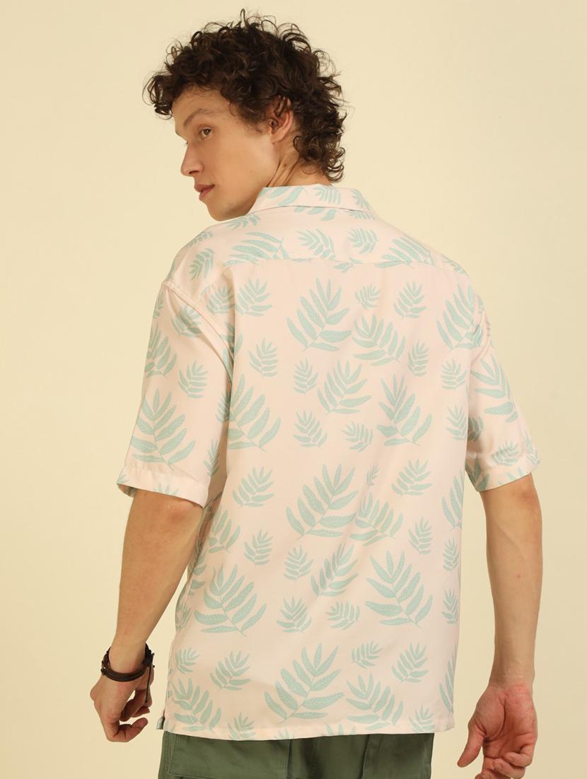 men floral printed cuban collar oversized casual shirt - 21574232 - Standard Image - 4