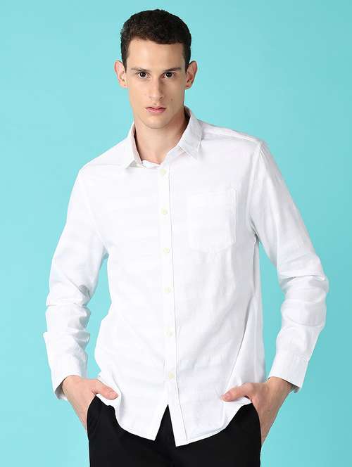 men solid collared long sleeves casual shirt - 21575576 - Very Small Image - 1