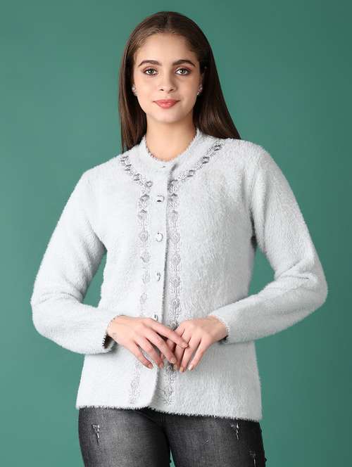 women self design long sleeve cardigan - 21575600 - Very Small Image - 1