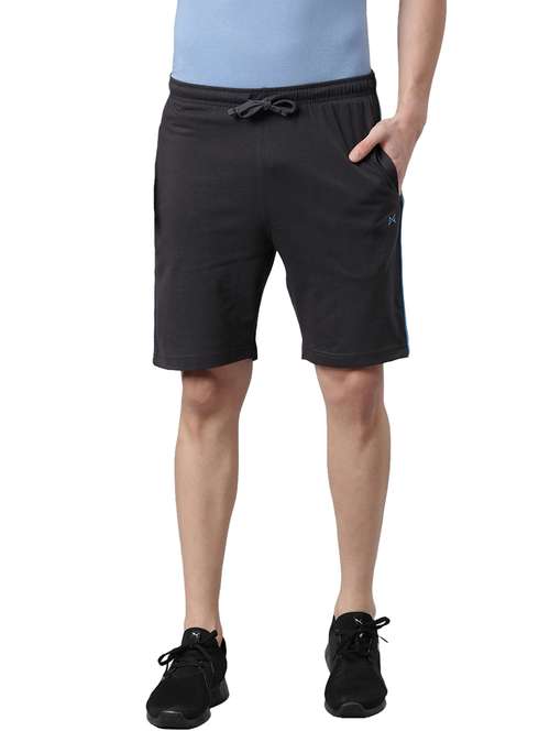 men grey mid rise regular fit shorts - 21576038 - Very Small Image - 1