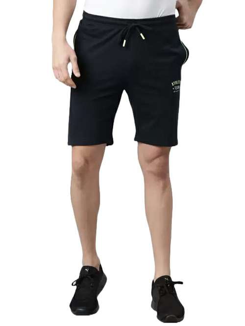 men navy blue mid rise regular fit shorts - 21576098 - Very Small Image - 1