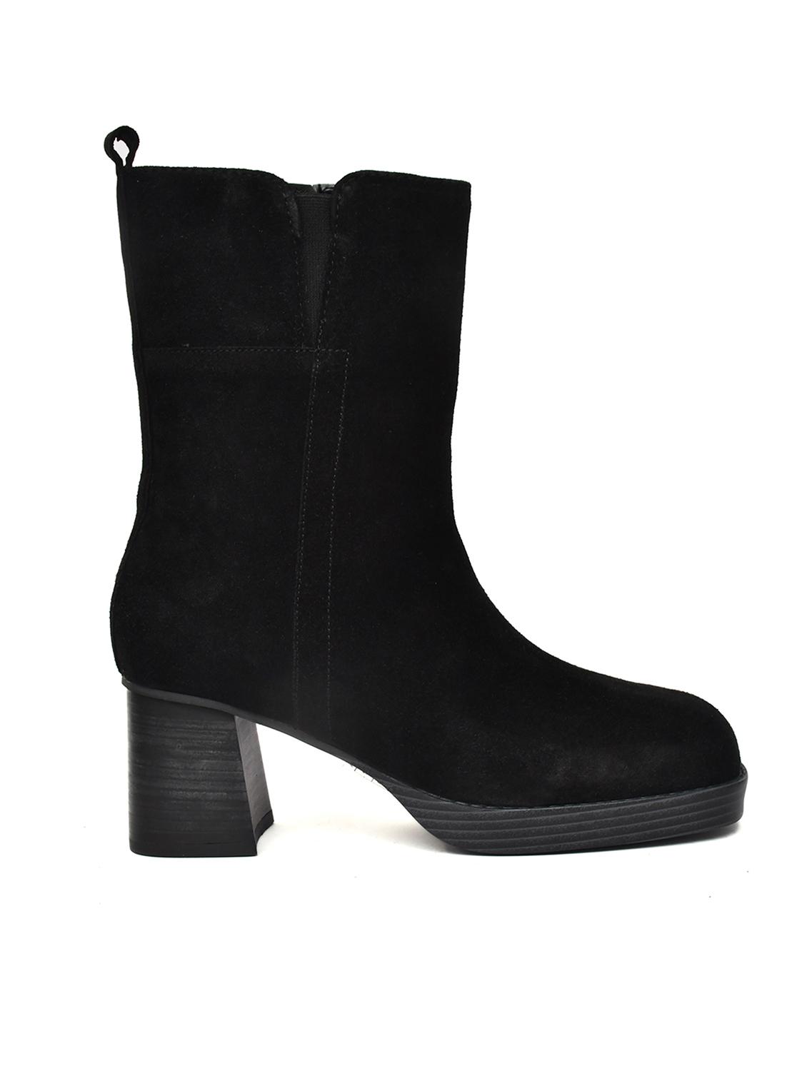women solid ankle length boots - 21577204 - Standard Image - 2