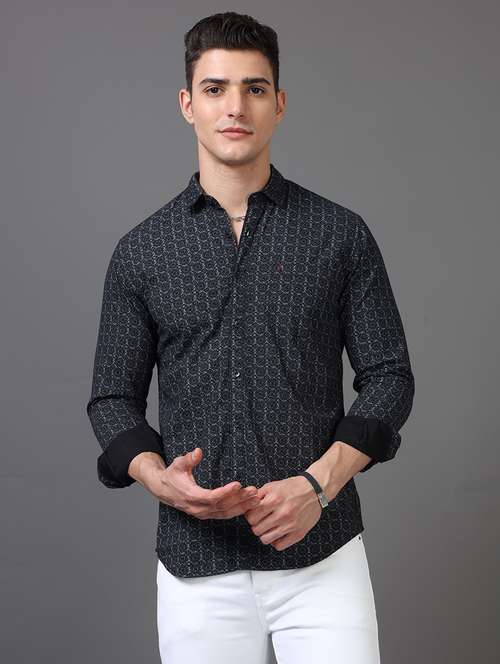 men long sleeves printed casual shirt - 21582602 - Very Small Image - 1