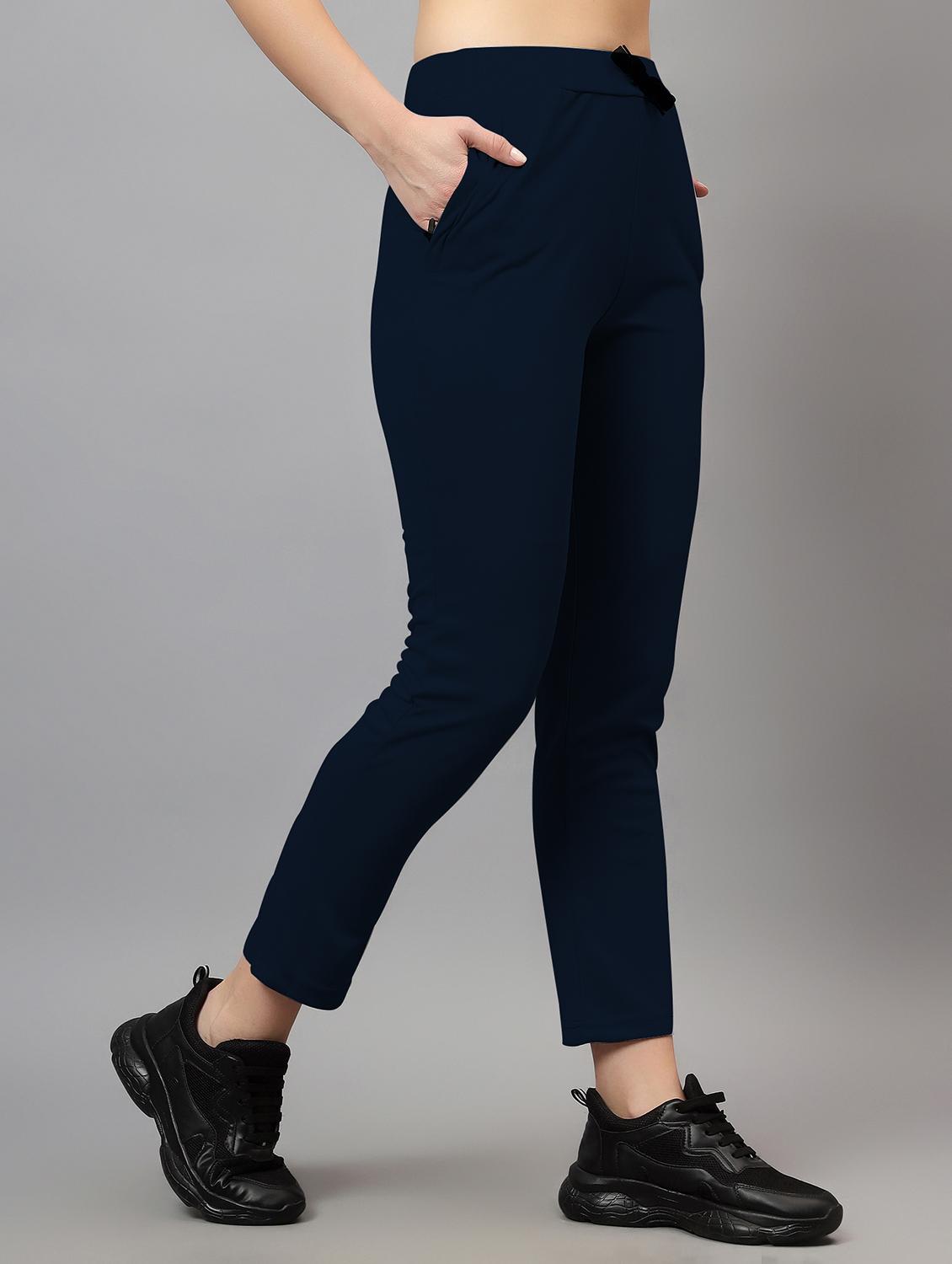 women high rise solid track pant - 21590975 - Standard Image - 2