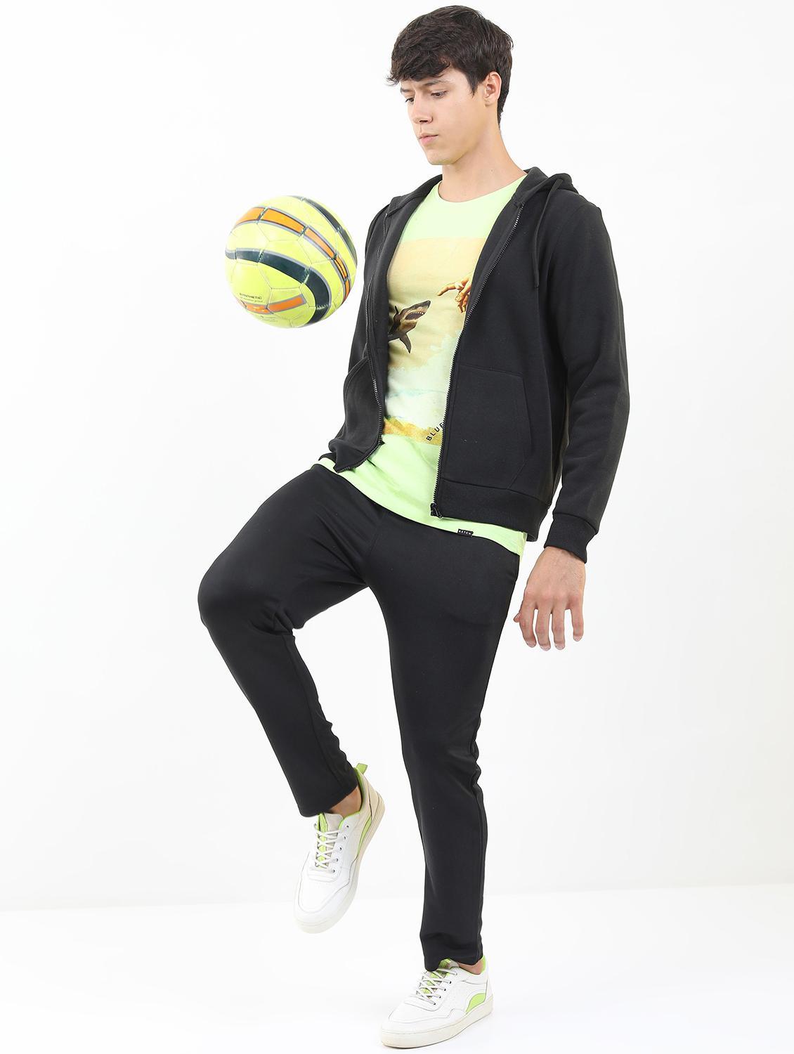 men plain hooded long sleeve sweatshirt - 21596457 - Standard Image - 3
