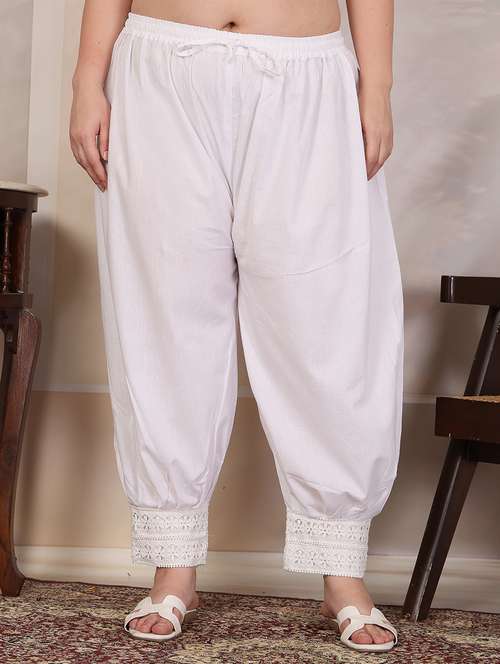 women white solid cotton salwar - 21596744 - Very Small Image - 1