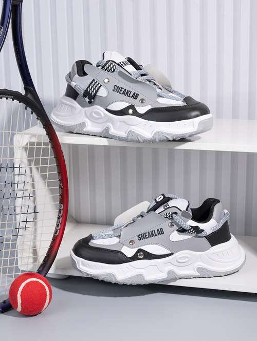 men grey lace up sneakers - 21597488 - Very Small Image - 1