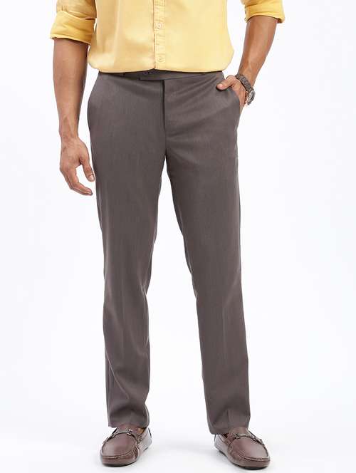men solid flat front full length formal trouser - 21597600 - Very Small Image - 1