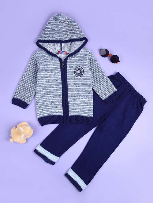 boys self design winterwear full length set - 21599048 - Very Small Image - 1