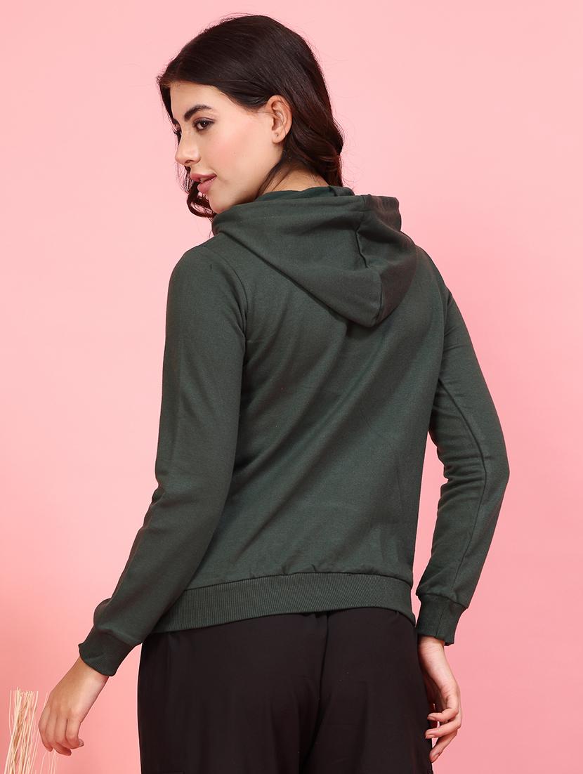 women chest print hooded sweatshirt - 21600063 - Standard Image - 2