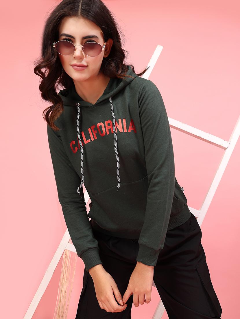women chest print hooded sweatshirt - 21600063 - Zoom Image - 3
