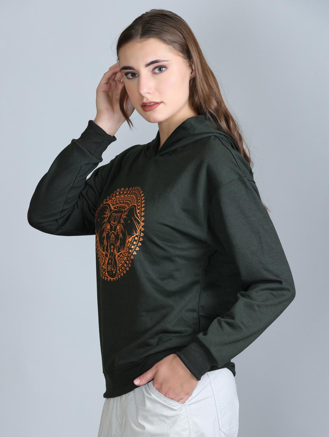 women front print hooded sweatshirt - 21600652 - Zoom Image - 0