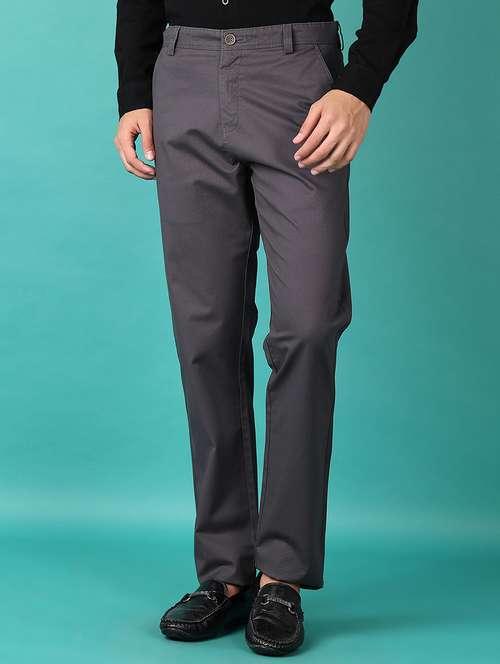 men mid rise solid chinos - 21607771 - Very Small Image - 1