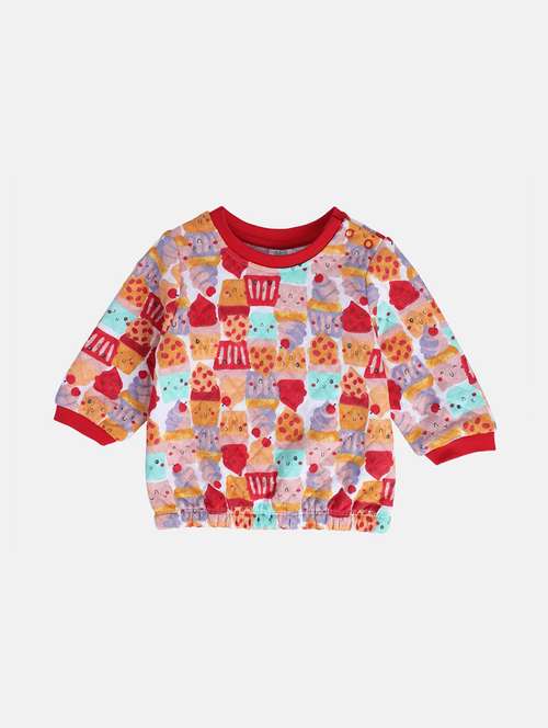 girls all over printed round neck sweatshirt - 21620199 - Very Small Image - 1