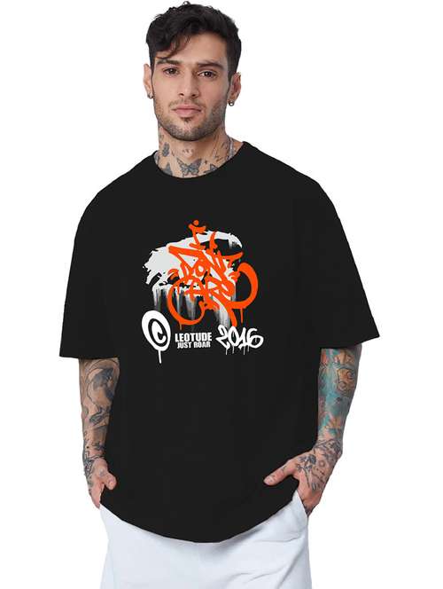 men round neck printed oversized t-shirt - 21621879 - Very Small Image - 1