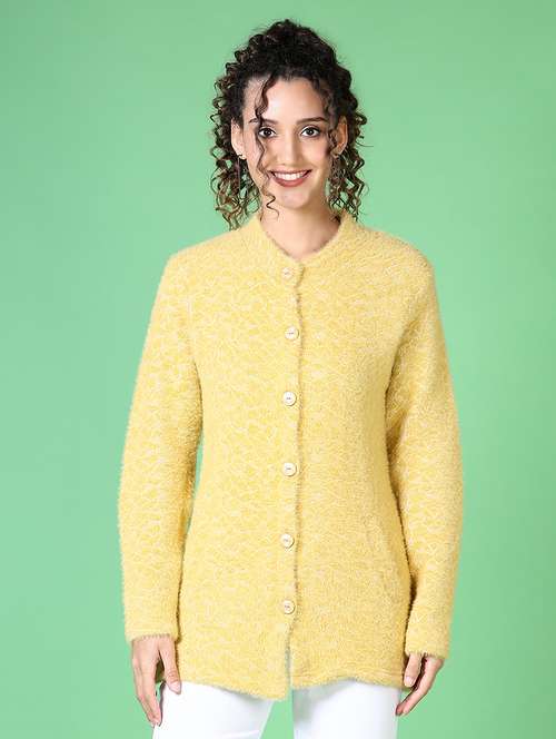 women self design long sleeve cardigan - 21628544 - Very Small Image - 1