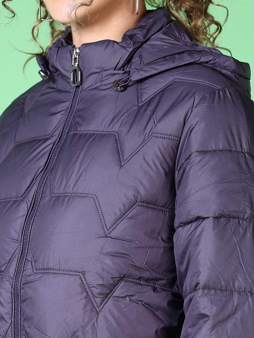 women solid long sleeve quilted jacket - 21628794 - Standard Image - 5