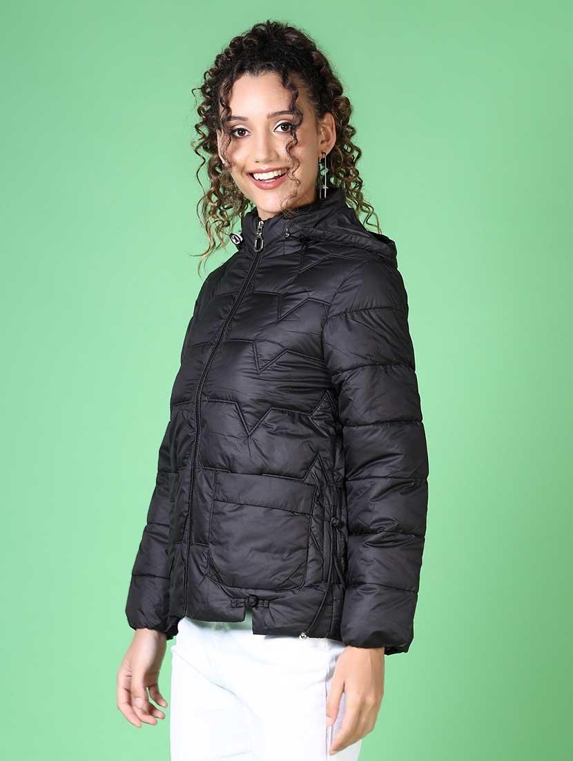 women solid long sleeve quilted jacket - 21628799 - Zoom Image - 2