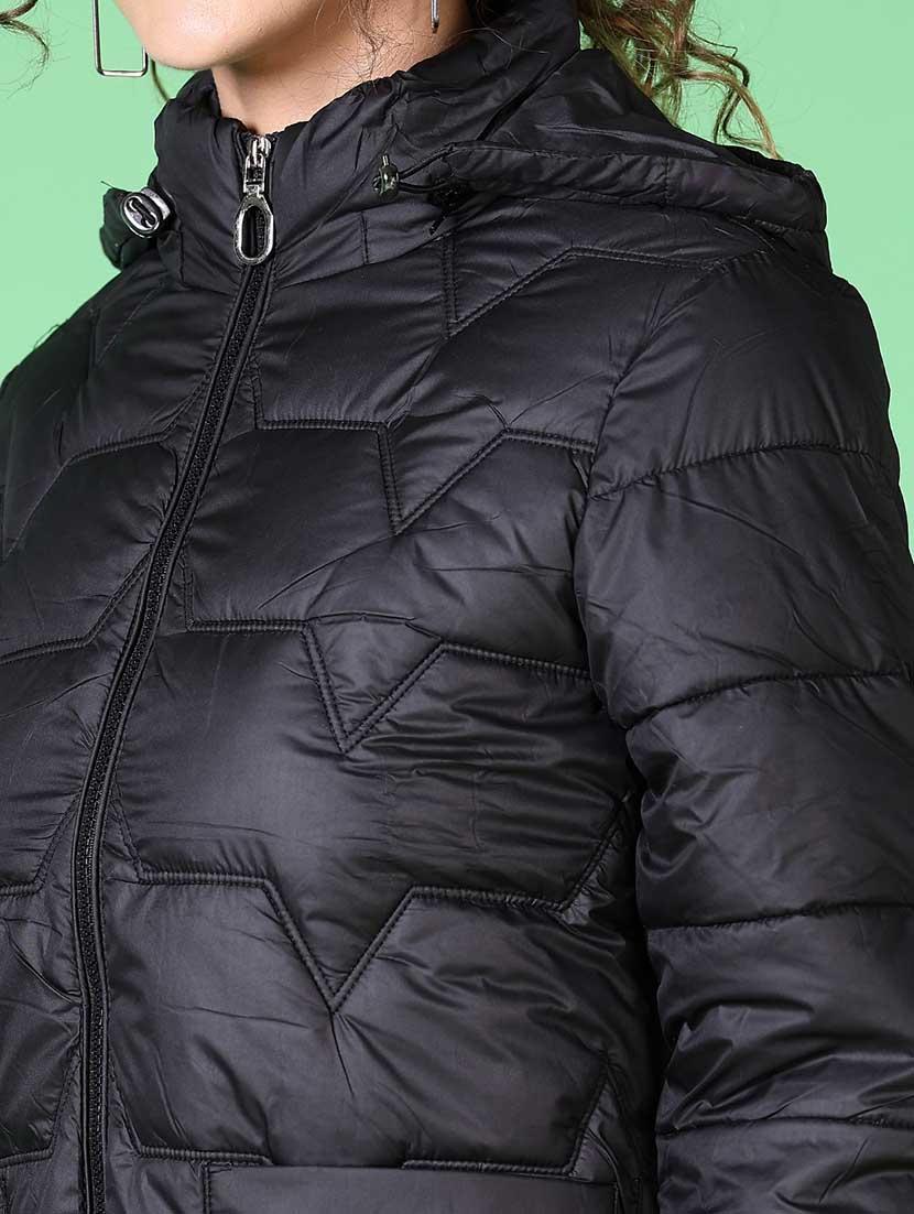 women solid long sleeve quilted jacket - 21628799 - Zoom Image - 5
