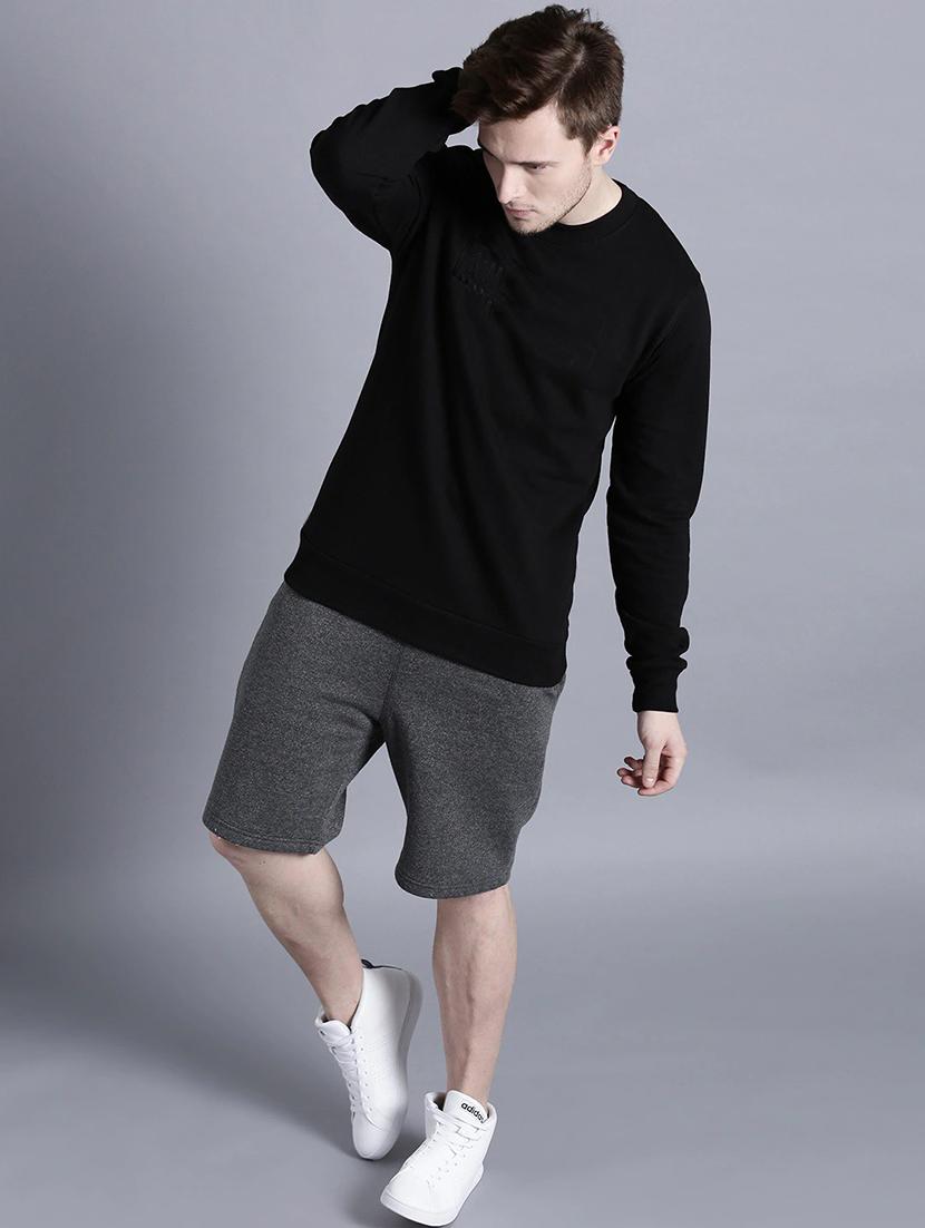 men plain round neck long sleeve sweatshirt - 21629449 - Standard Image - 4