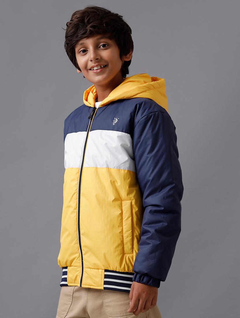 boys color block long sleeve hooded jacket - 21629924 - Standard Image - 2