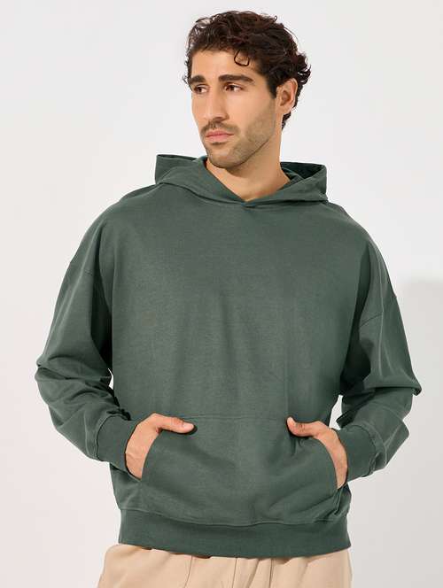 men back print long sleeve hooded sweatshirt - 21630635 - Very Small Image - 1