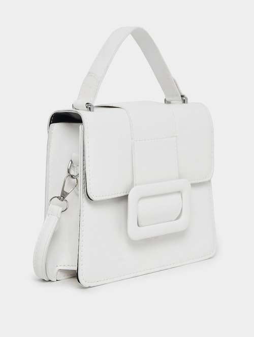 women white solid handbag - 21631984 - Very Small Image - 1