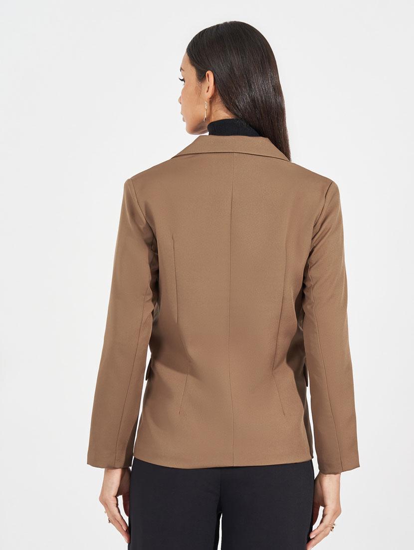 women solid long sleeve casual blazer - 21632032 - Standard Image - 2