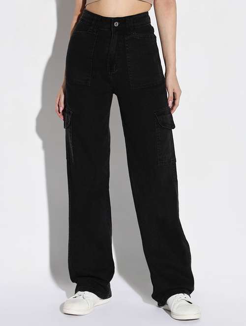 women plain high rise denim jeans - 21632644 - Very Small Image - 1