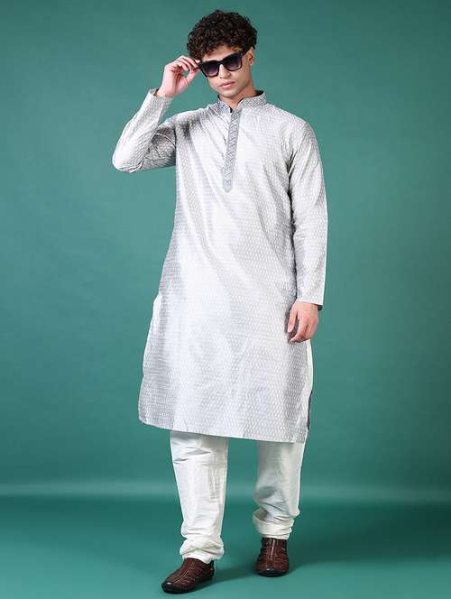 women mandarin neck kurta pyjama ethnic wear set - 21634286 - Very Small Image - 1