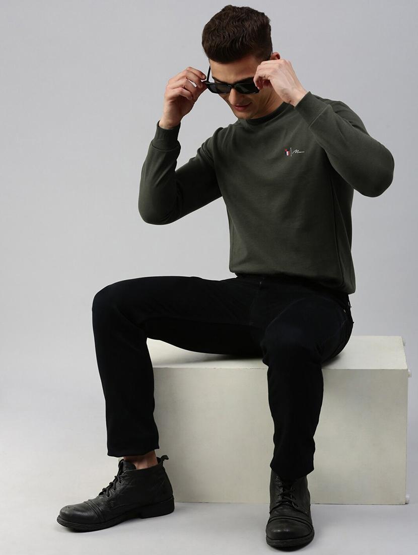 men solid long sleeve regular fit sweatshirt - 21635422 - Zoom Image - 3