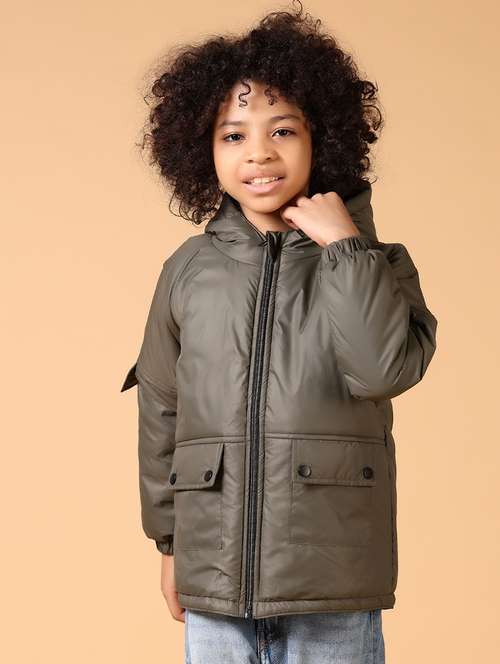 boys solid long sleeve quilted jacket - 21639775 - Very Small Image - 1