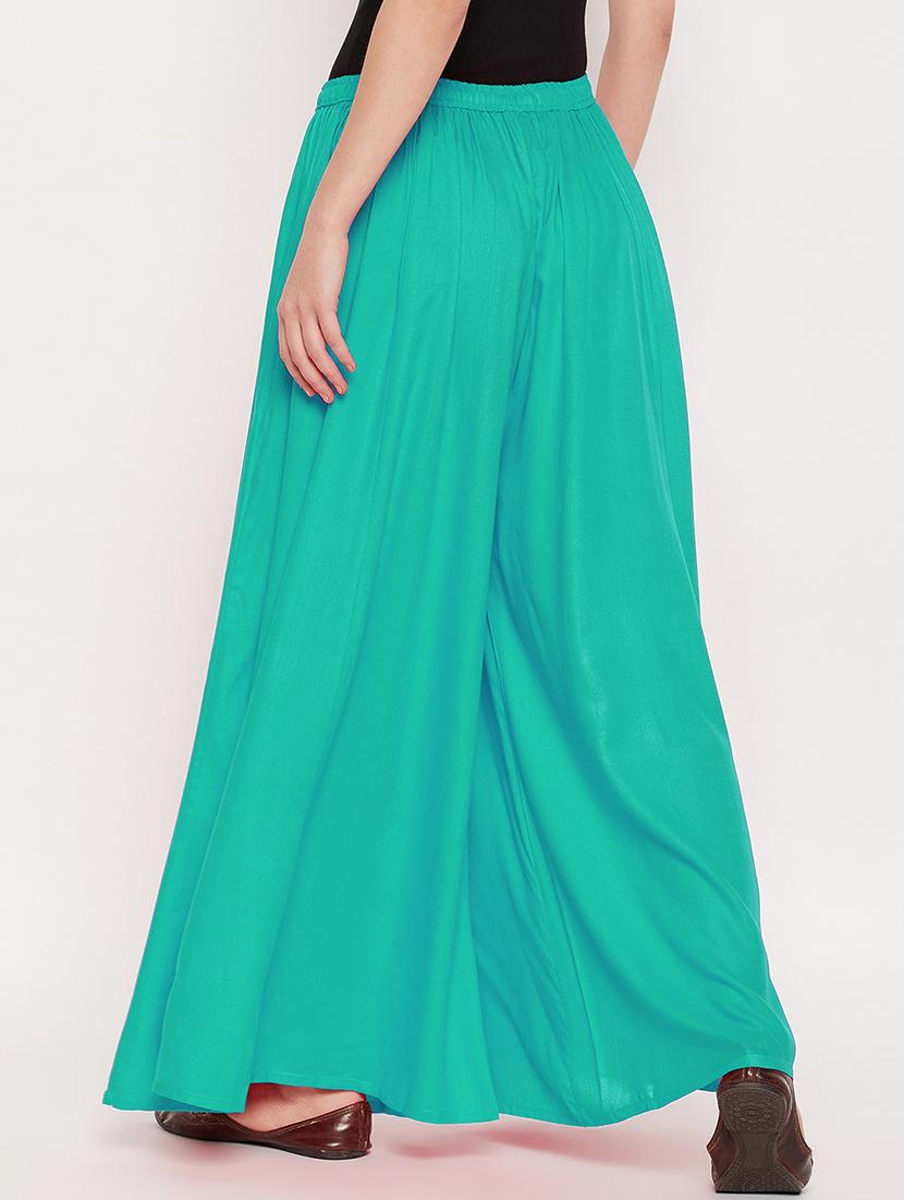 women solid relaxed fit flared palazzo - 21645509 - Standard Image - 3